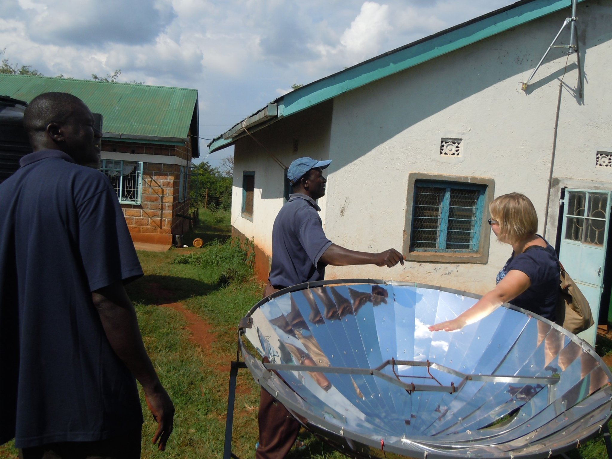 Paula meeting some local innovators who are designing affordable solutions for the local needs